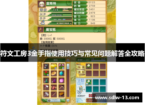 符文工房3金手指使用技巧与常见问题解答全攻略